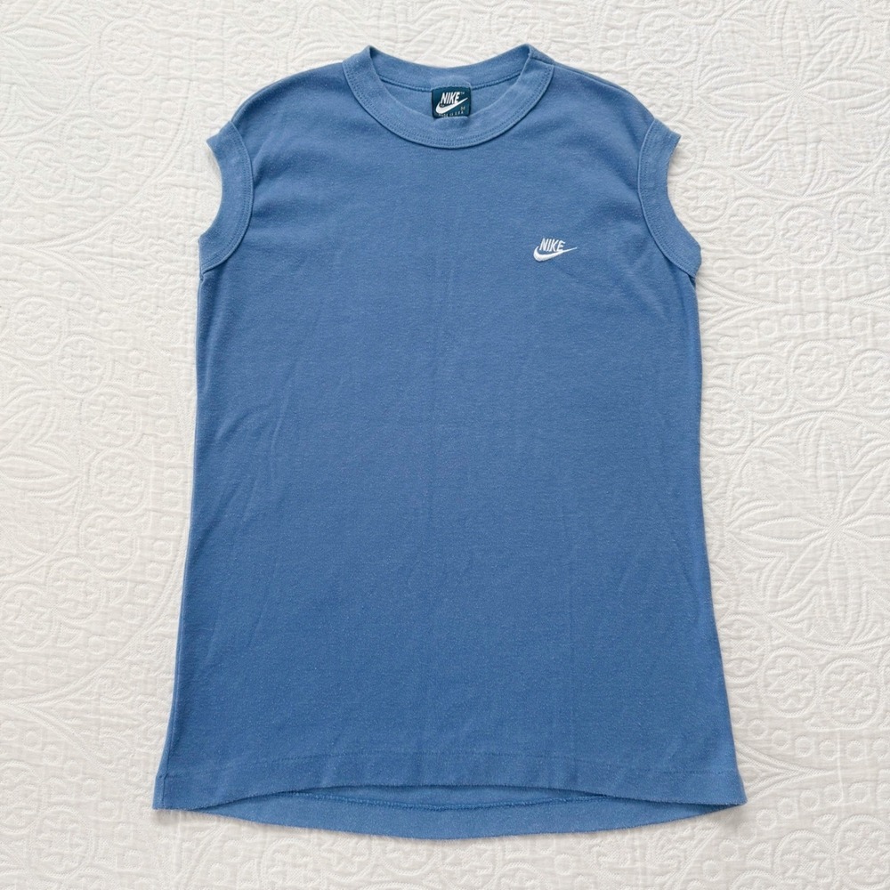 Vintage Made in USA‎ Nike Y2K Women's Swoosh Sleeveless Top Tank Top, Blue